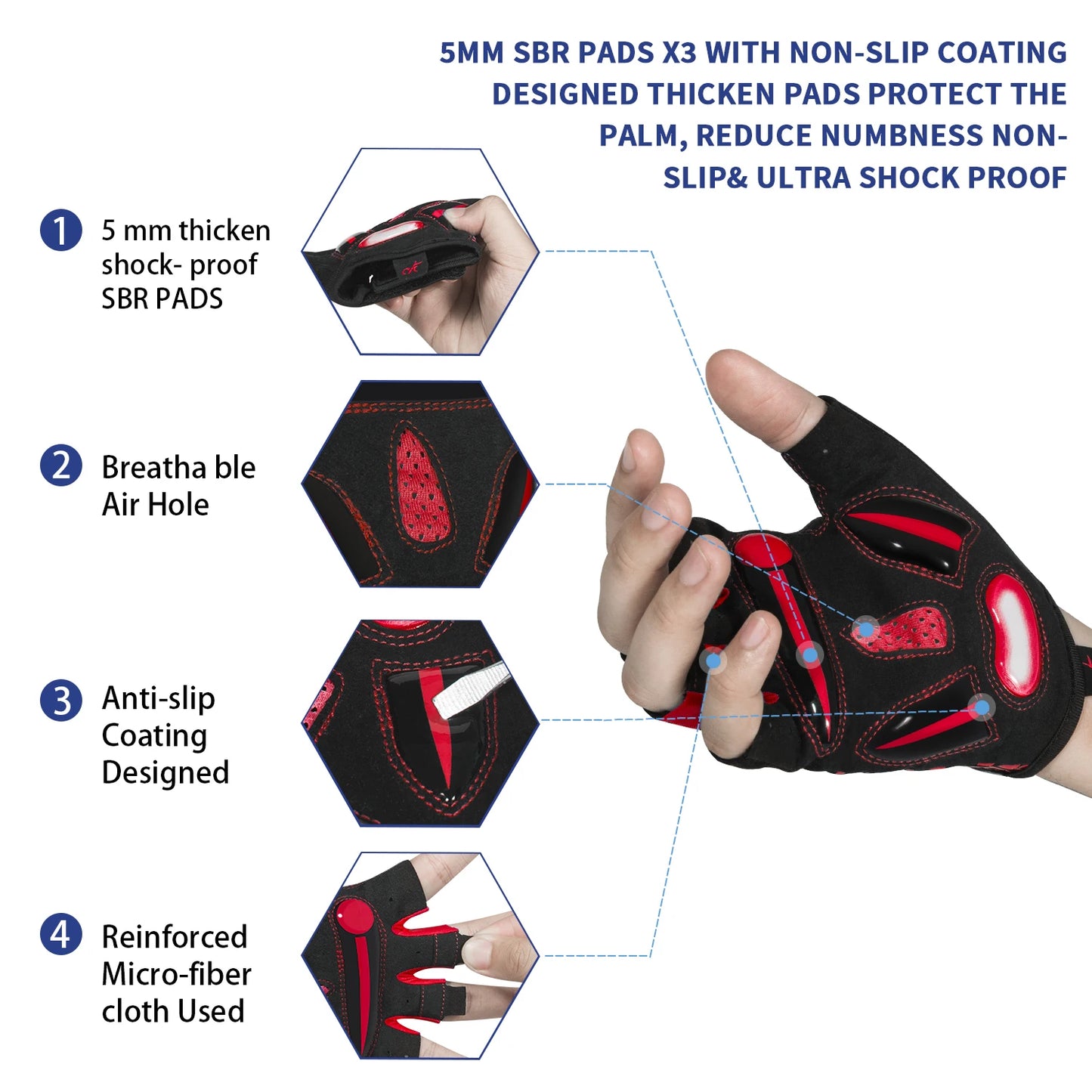 MOREOK Breathable Bike Gloves 5