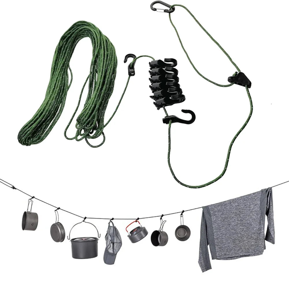 Portable 3.5-5m Camping Travel Clothesline Anti slip Rope