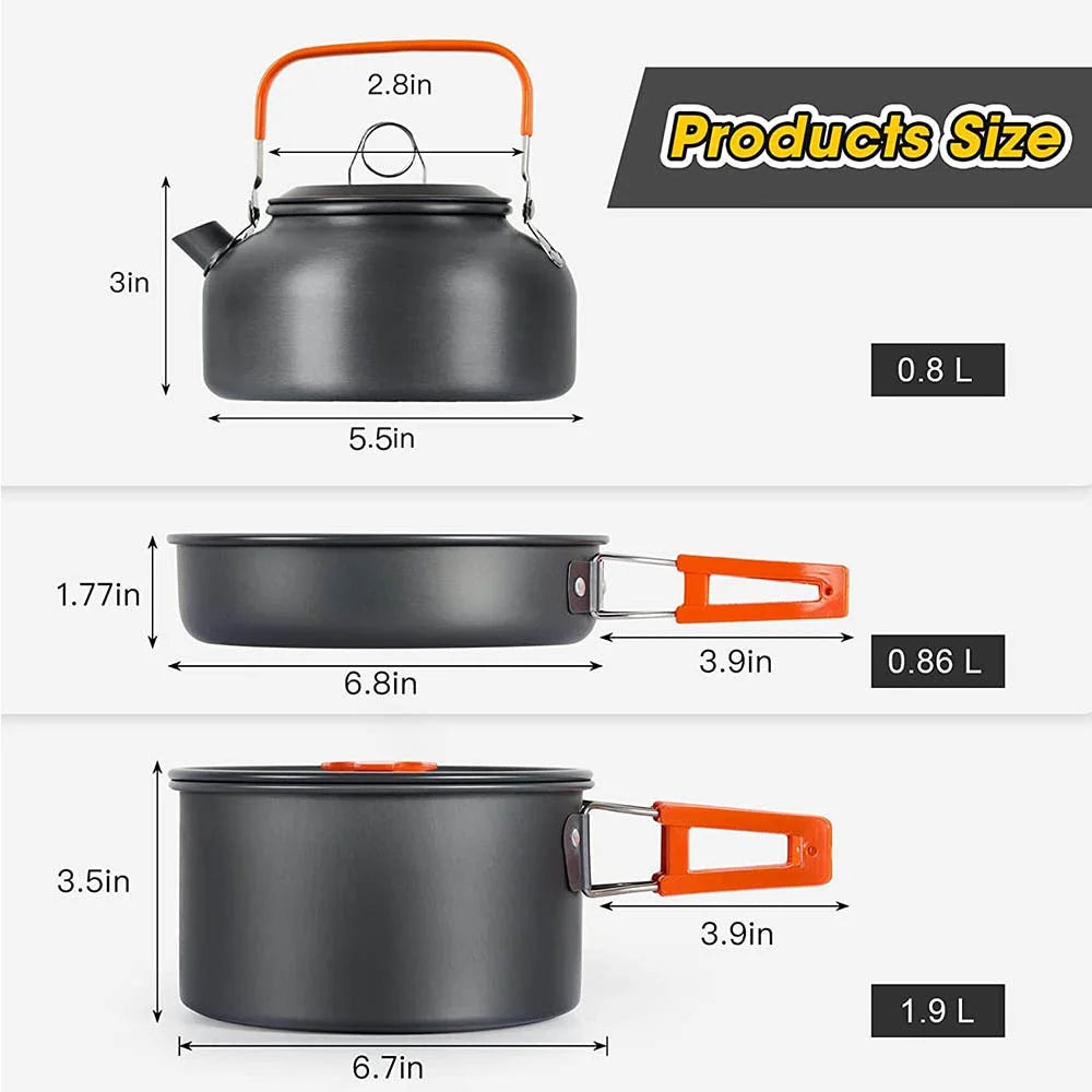 Outdoor camping cooking set