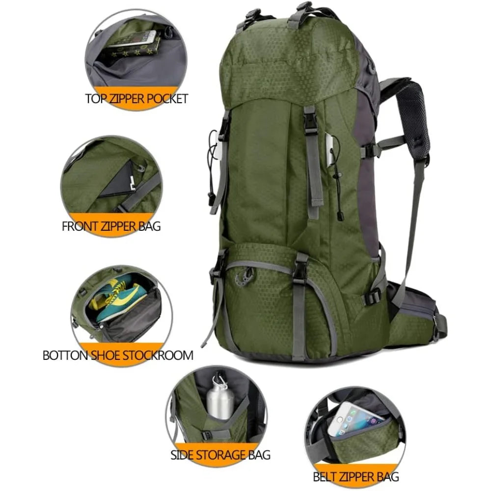 Waterproof Hiking Backpack with Rain Cover