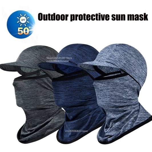 Sunscreen Face Cover UV Protection Ice Silk Hood for Cycling, Climbing, and Running