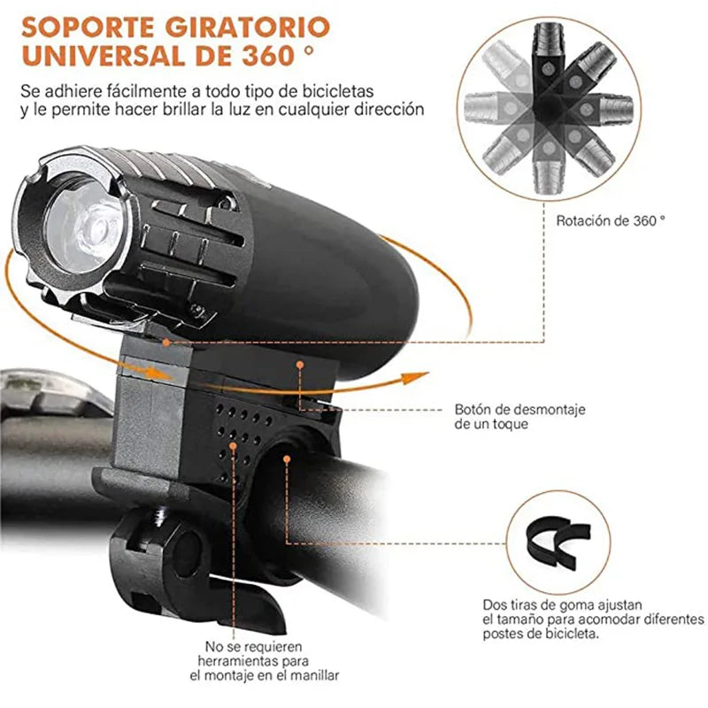 Rechargeable Bicycle Front Lamp Light