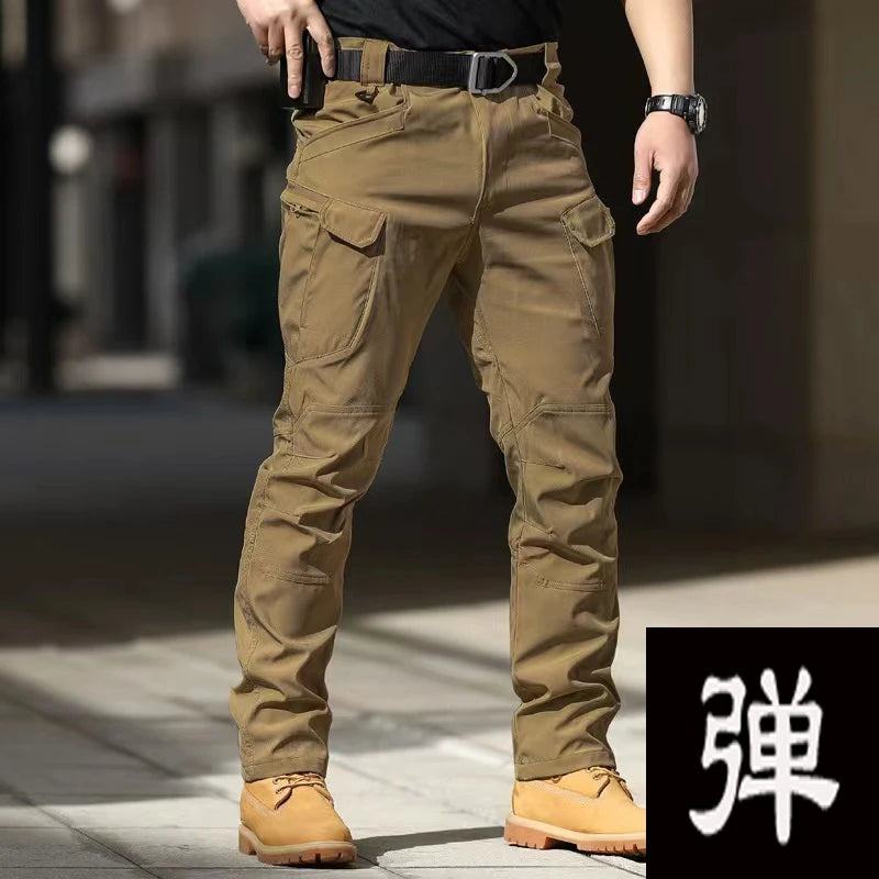 Spring Autumn Tactical Cargo Elastic Pants