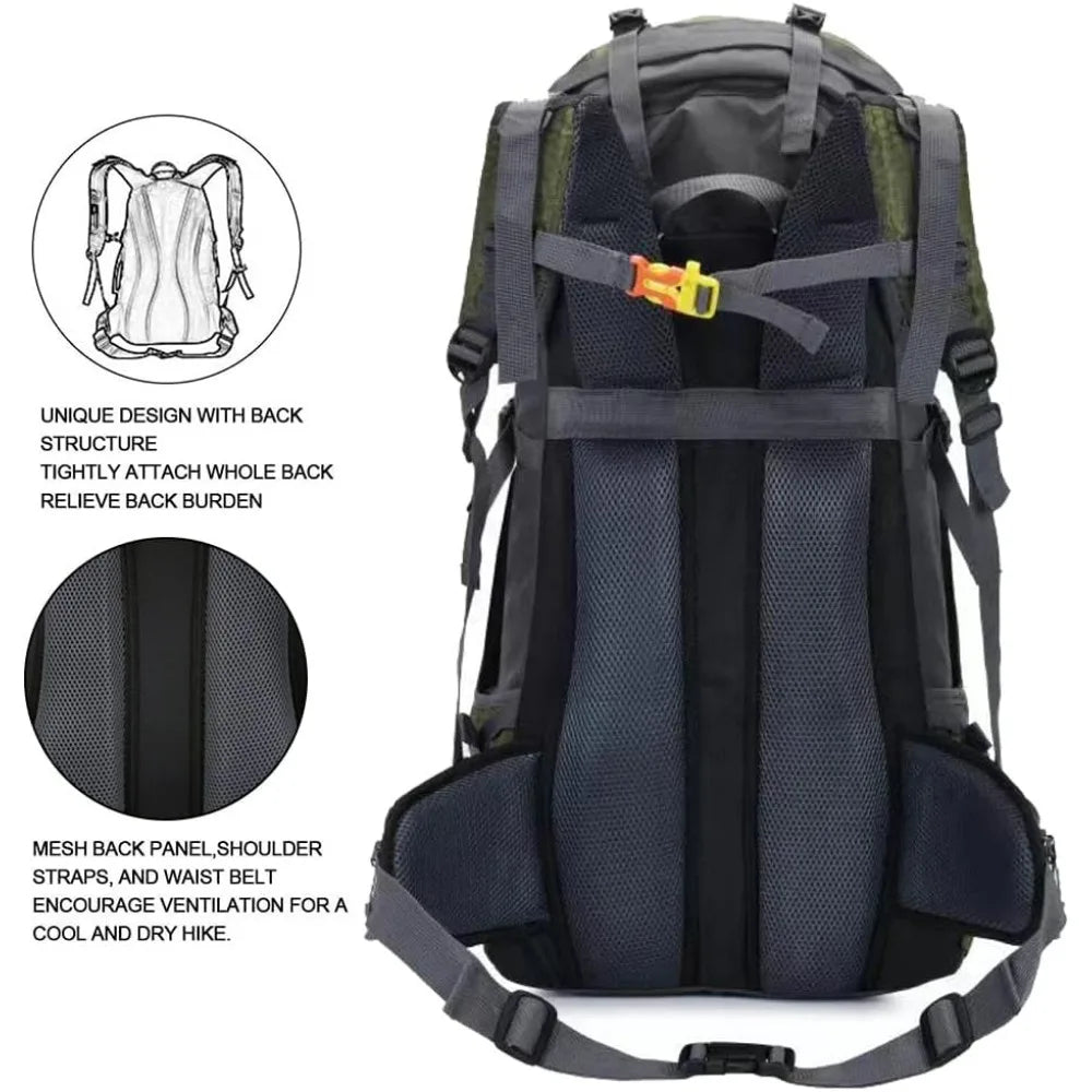 Waterproof Hiking Backpack with Rain Cover