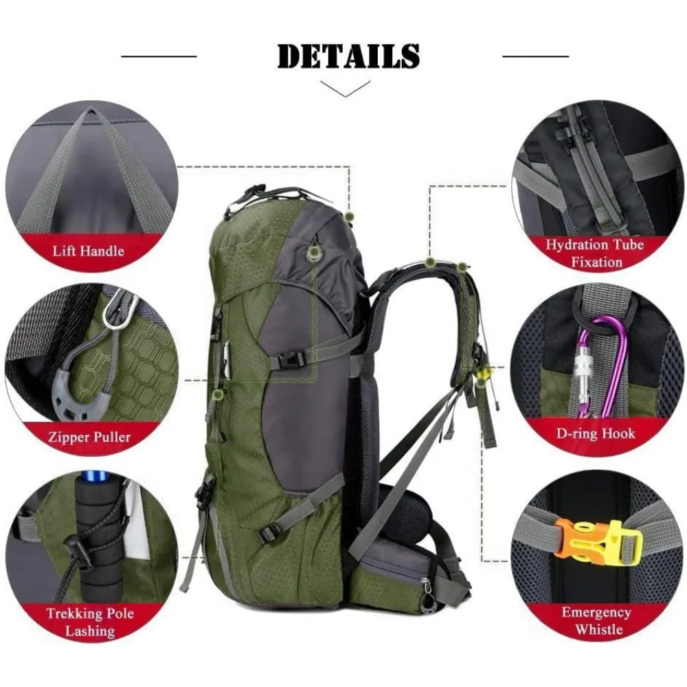 Waterproof Hiking Backpack with Rain Cover