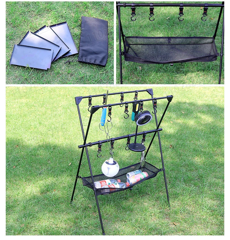 Aluminum Camping Hanging Outdoor Triangle Storage Rack