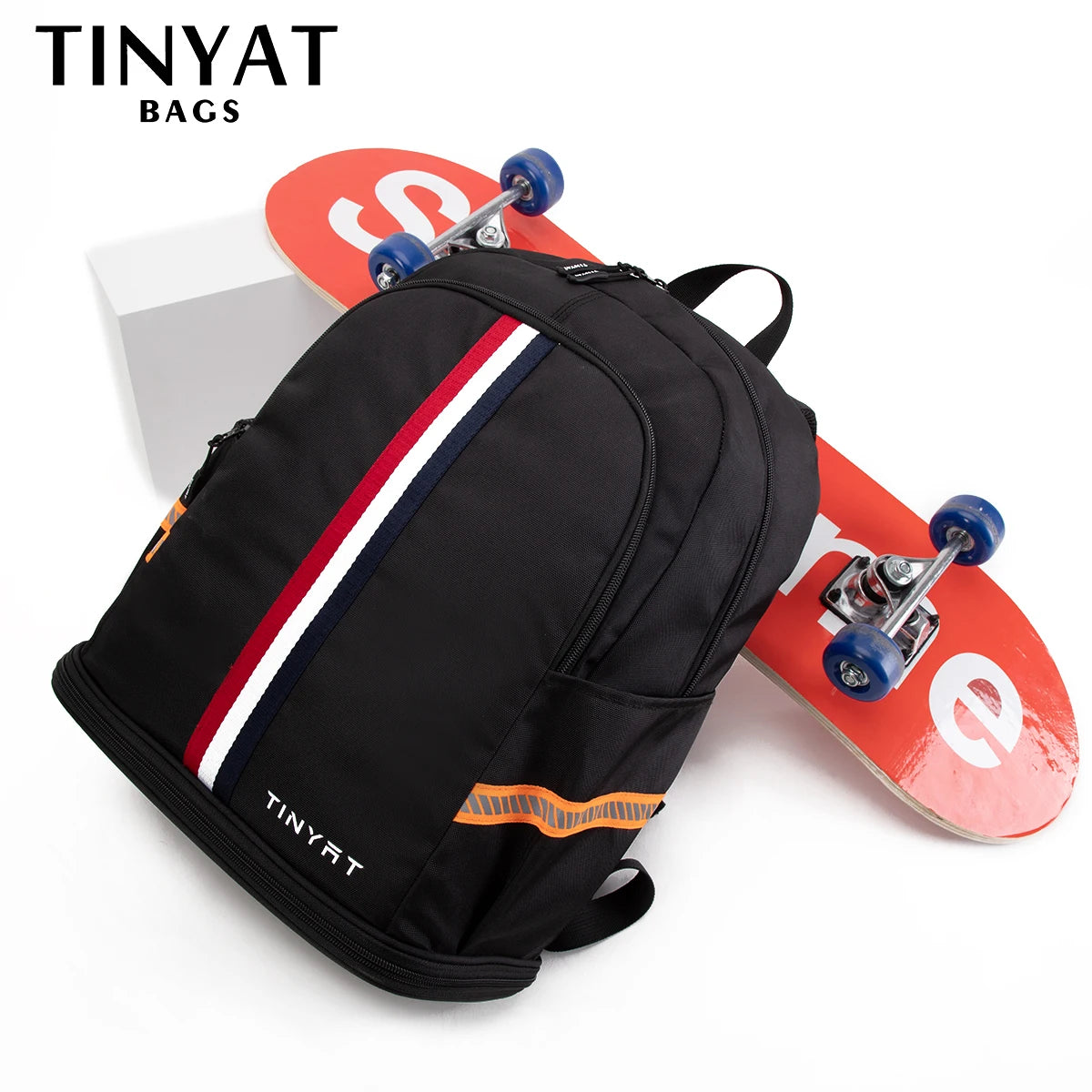 TINYAT School Backpack Men's Women's Waterproof Back to School Travel Bag with Shoe Storage Foldable Stain-resistant for Student