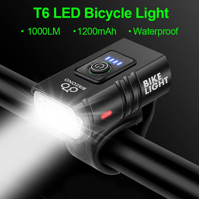 Rechargeable Bicycle Flashlight LED 1000LM