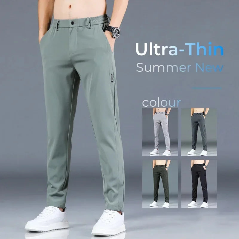 Summer Thin Ice Silk Stretch Men's Pants