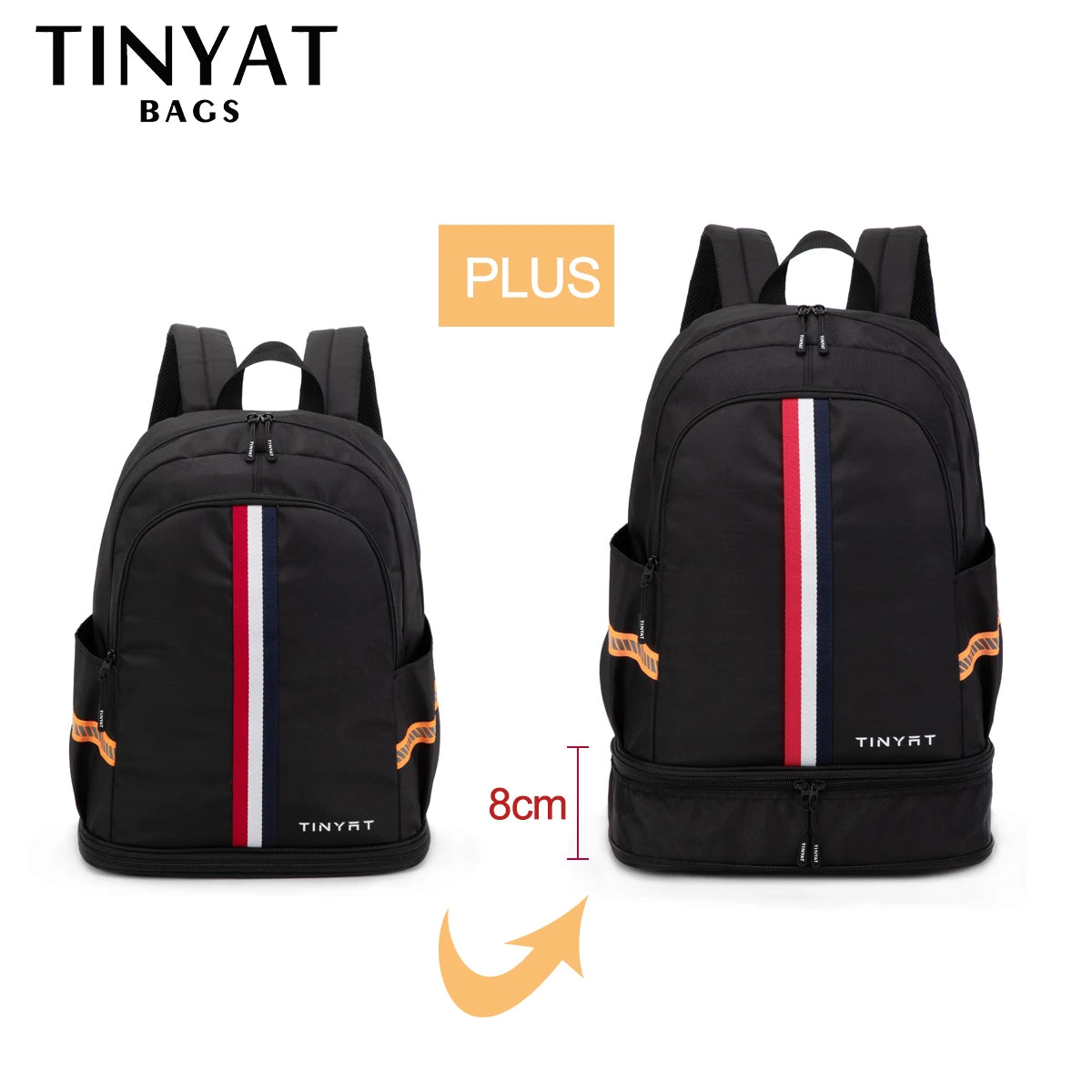 TINYAT School Backpack Men's Women's Waterproof Back to School Travel Bag with Shoe Storage Foldable Stain-resistant for Student