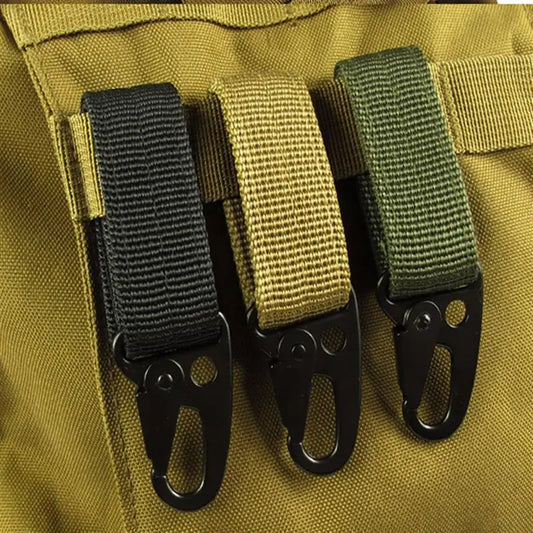 Tactical Carabiner Outdoor Keychain High Strength Nylon Keys Holder Camping Backpack Belt Hook Camping Hiking Tools Accessories