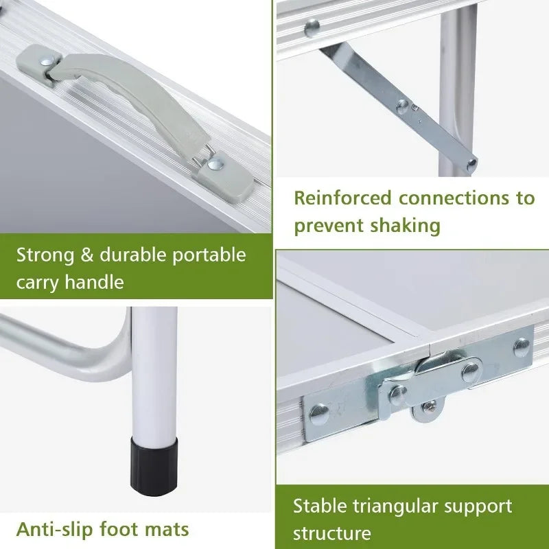 JOUYEK Outdoor Folding Table with Storage Organizer