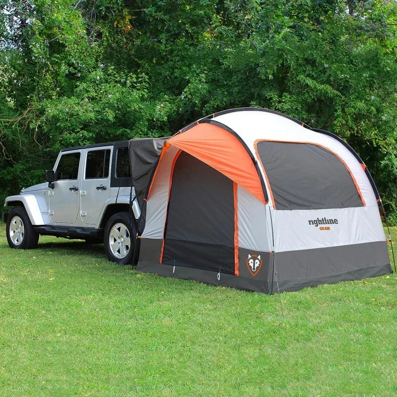 Rightline Gear 6-Person SUV Tent Attachment for Camping, 8 by 8 by 7.2 Feet, Water-Resistant, Zipper, Rainfly, Orange