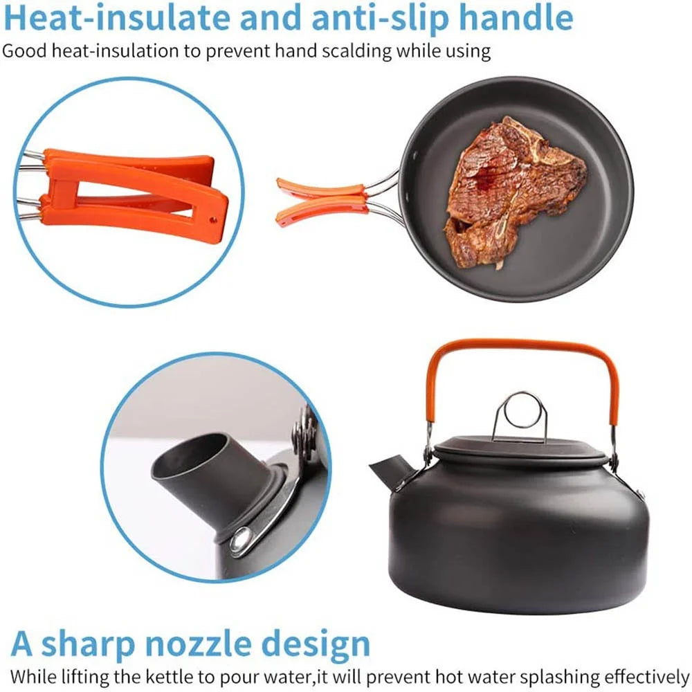 Outdoor camping cooking set