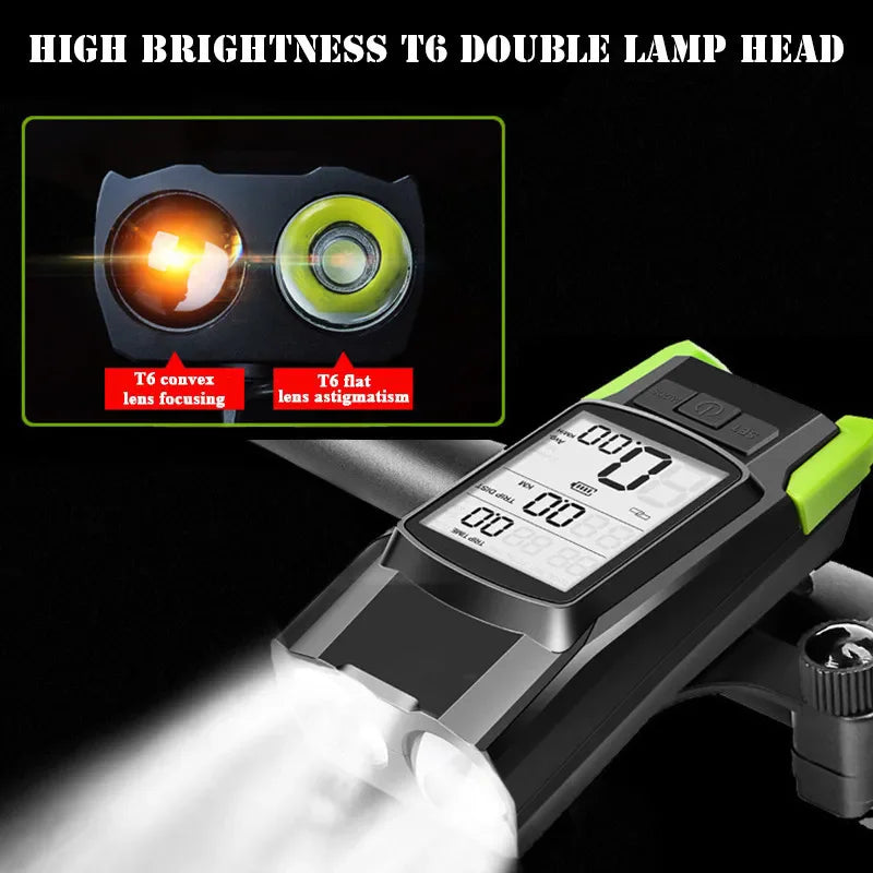 Multifunctional Bike Light Lamp Speedometer