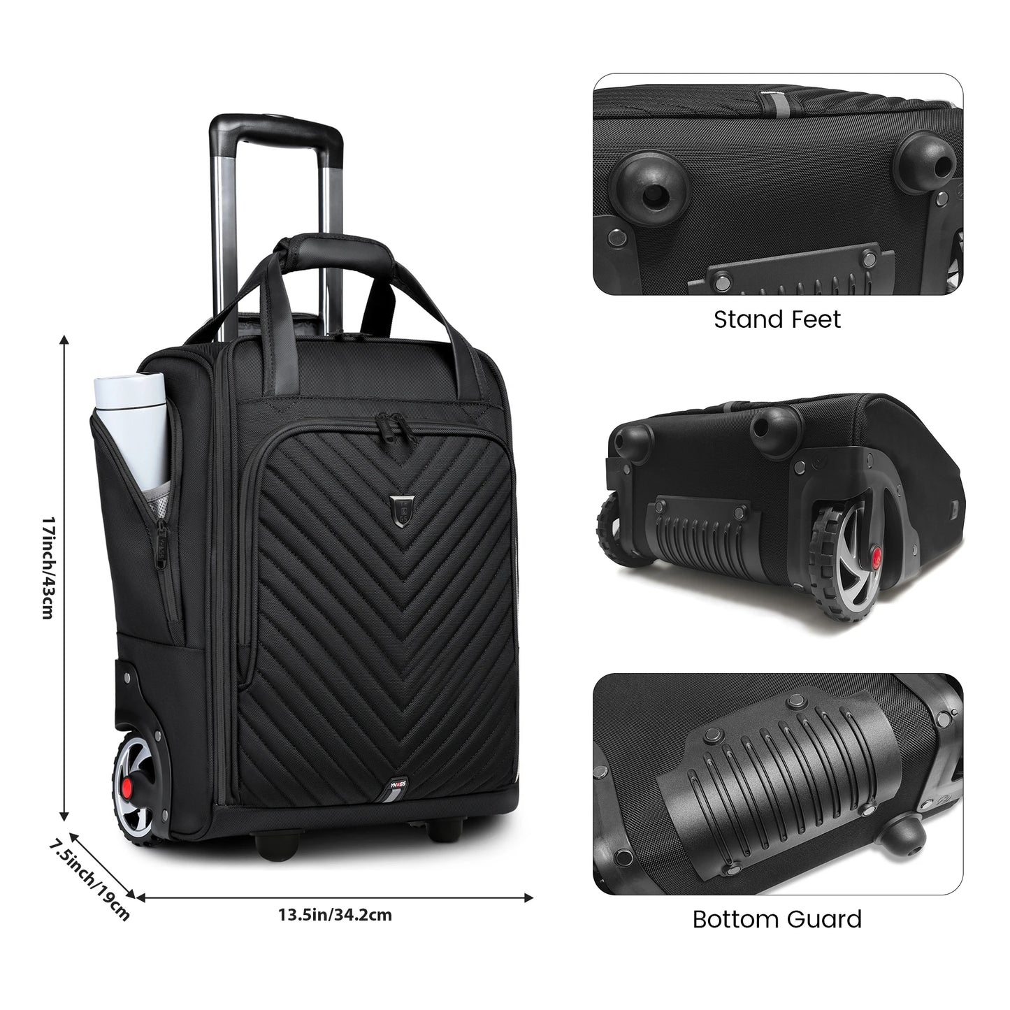 18-Inch Laptop Bag Trolley – Soft side Carry-On Travel Bag