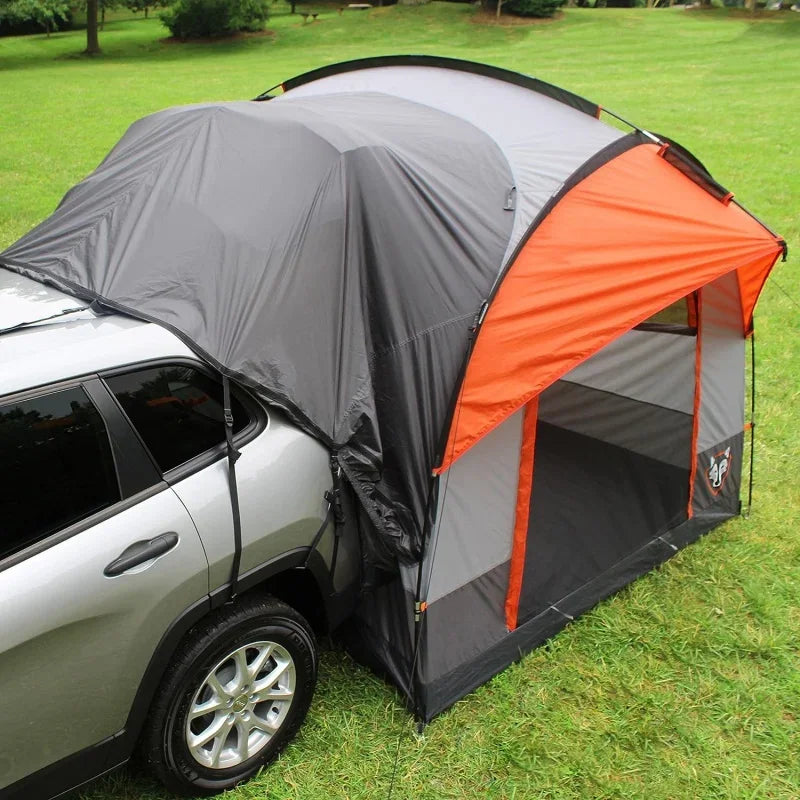 Rightline Gear 6-Person SUV Tent Attachment for Camping, 8 by 8 by 7.2 Feet, Water-Resistant, Zipper, Rainfly, Orange