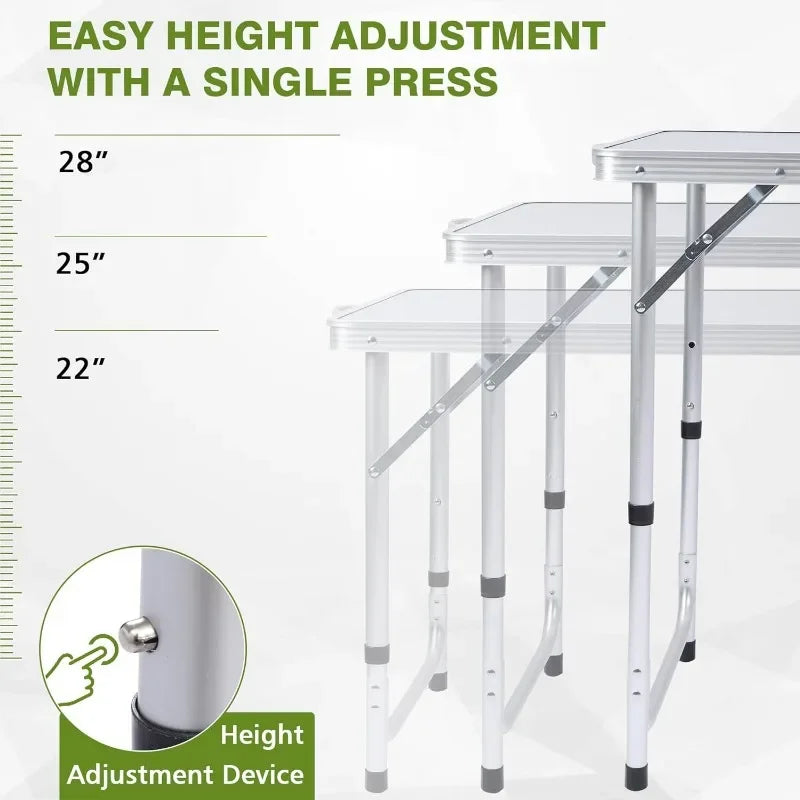 JOUYEK Outdoor Folding Table with Storage Organizer