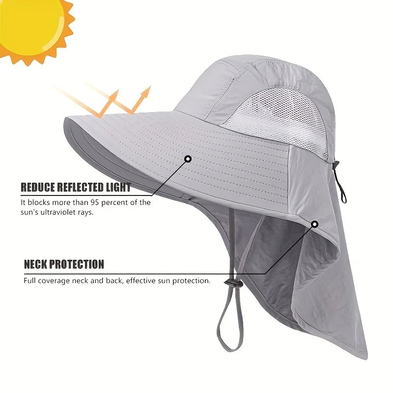 Breathable Adjustable Men'S Wide-Brimmed Sun Hat