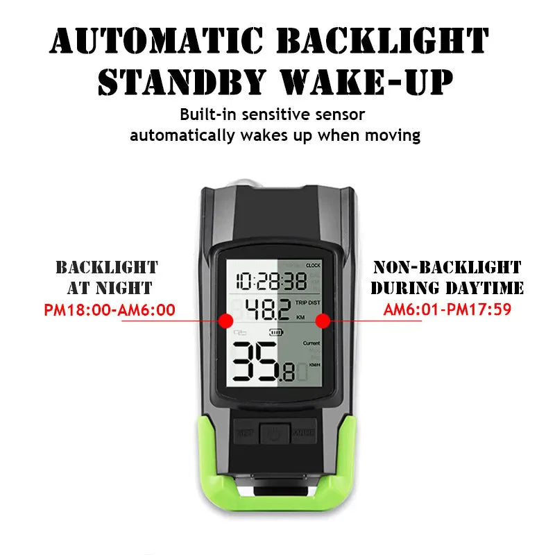 Multifunctional Bike Light Lamp Speedometer