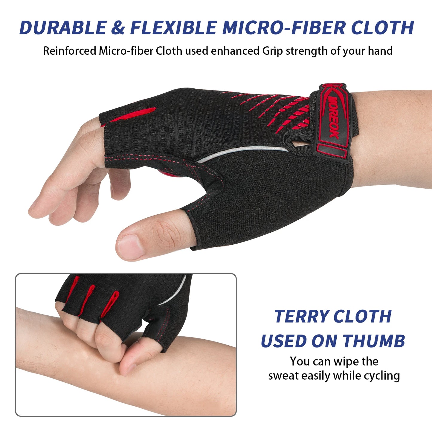 MOREOK Breathable Bike Gloves 5