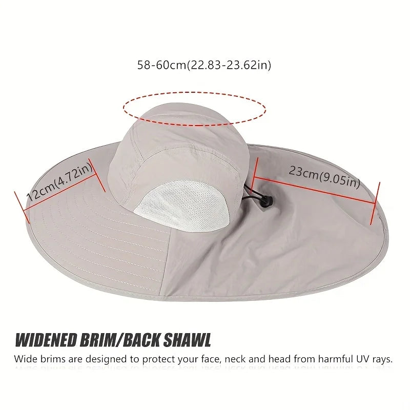 Breathable Adjustable Men'S Wide-Brimmed Sun Hat