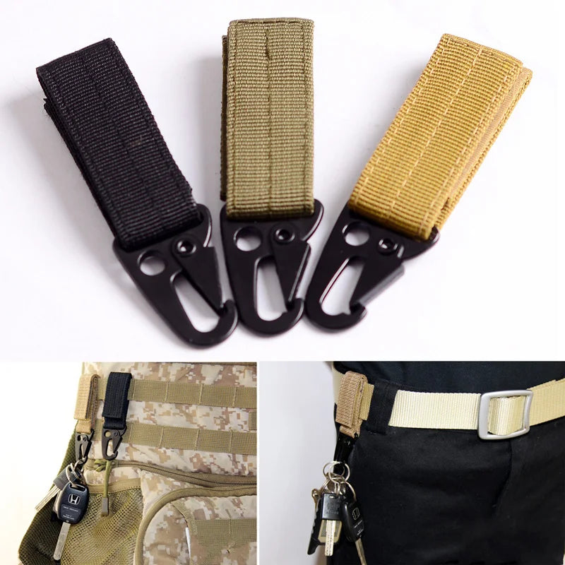 Tactical Carabiner Outdoor Keychain High Strength Nylon Keys Holder Camping Backpack Belt Hook Camping Hiking Tools Accessories